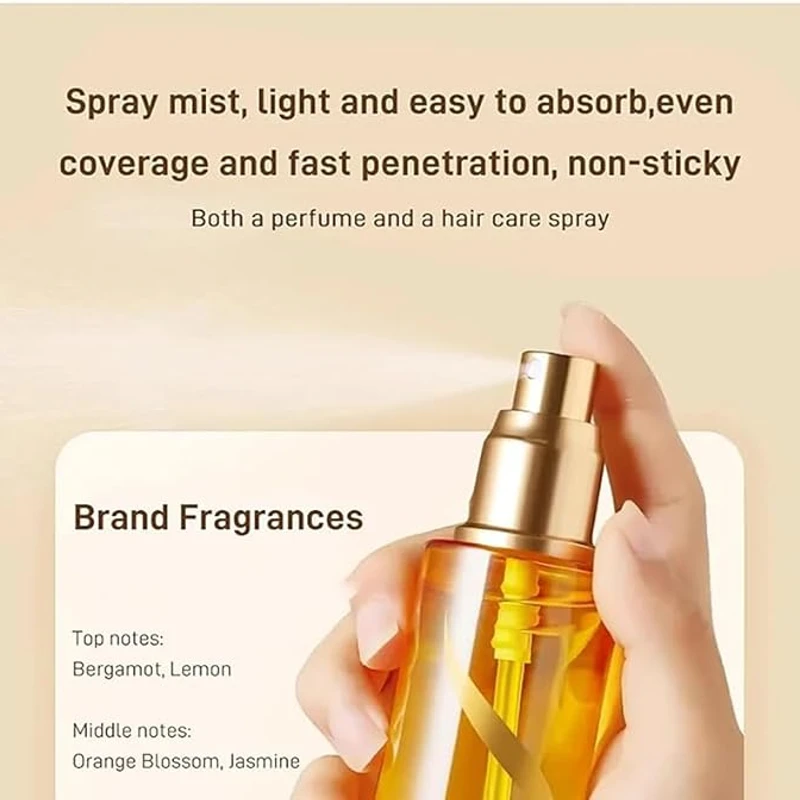 HUNMUI Perfumed Essential Oil Spray, Moisturizing & Strengthening Silky, Sprayable Leave-in Conditioning, Hydrating Hair Care Treatment Conditioner, Non-Sticky & Refreshing for Soft, Shiny Hair 1pcs - Image 4