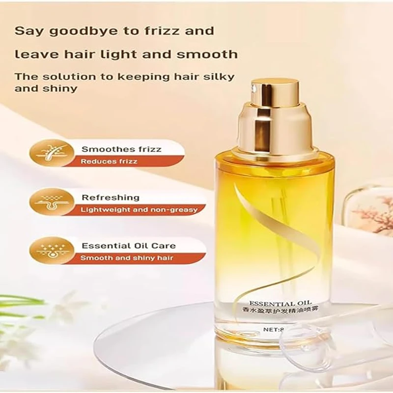 HUNMUI Perfumed Essential Oil Spray, Moisturizing & Strengthening Silky, Sprayable Leave-in Conditioning, Hydrating Hair Care Treatment Conditioner, Non-Sticky & Refreshing for Soft, Shiny Hair 1pcs - Image 5