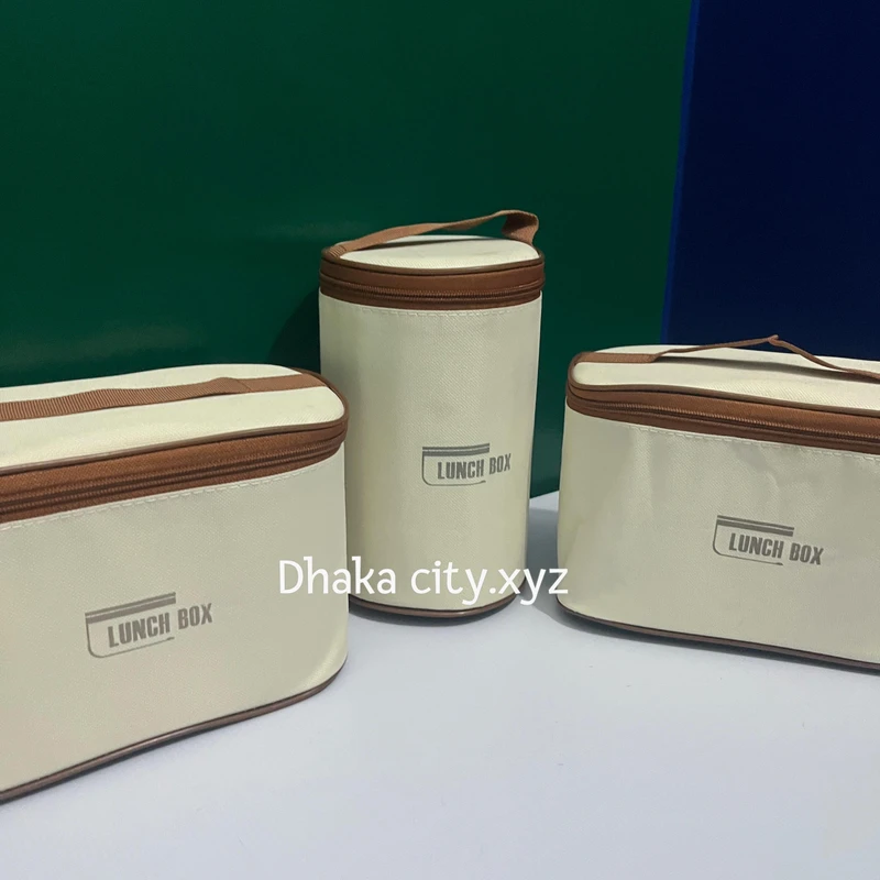 304 stainless steel Portable insulated lunch box leakproof sealed bucket student lunch box multi-layer Round bento box - Image 4