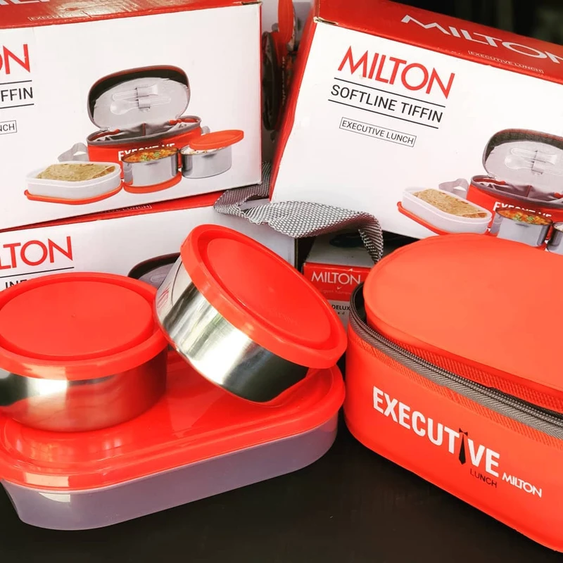 Milton Executive Lunch Box Soft Insulated Tiffin Box (2 SS Container,1 Microwave Safe Container)