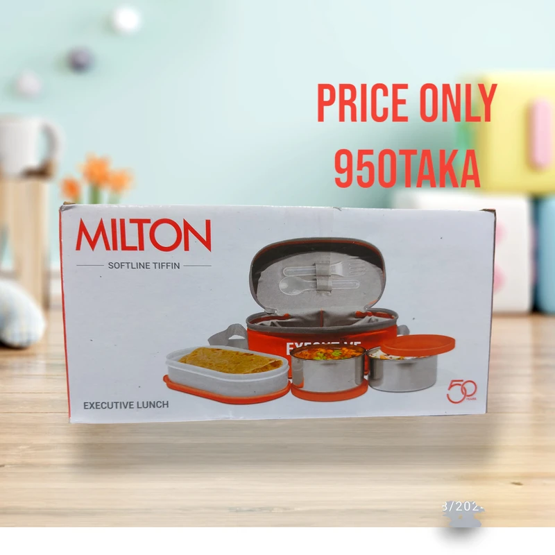 Milton Executive Lunch Box Soft Insulated Tiffin Box (2 SS Container,1 Microwave Safe Container) - Image 5