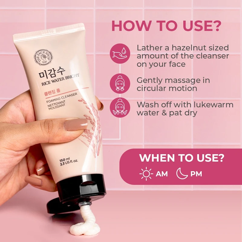 The Face Shop Rice Water Bright Cleansing Foam – 150ml - Image 3