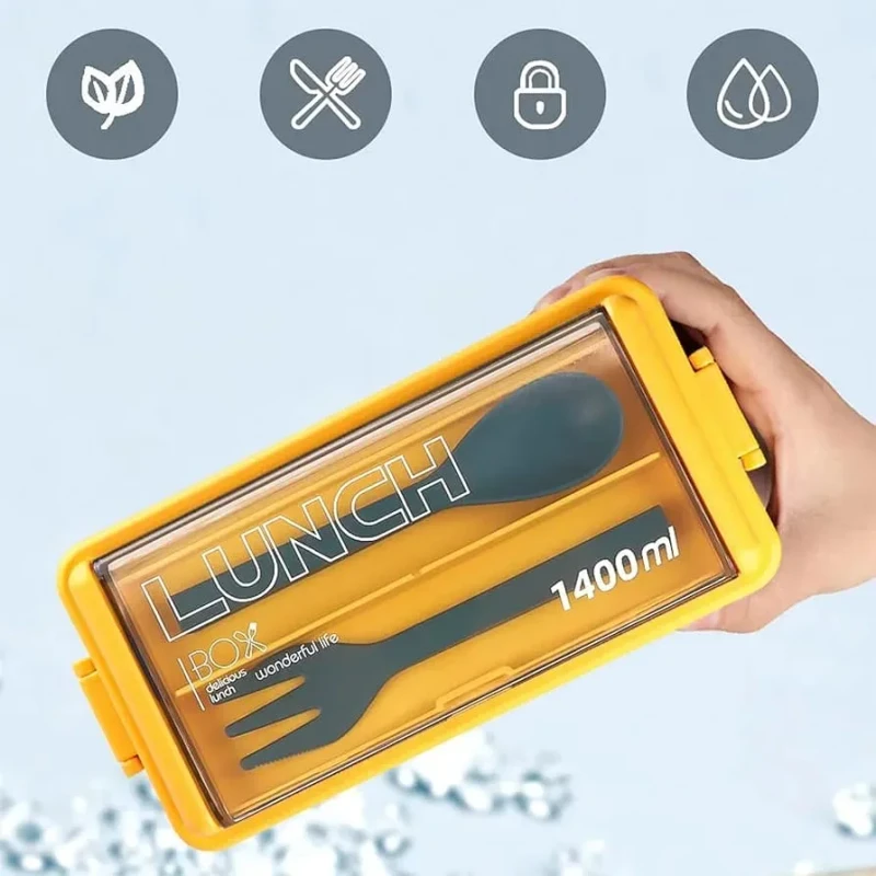 49OZ Bento Box for Adults – Stackable Lunch Container, Leak-Proof & Microwave Safe - Image 3