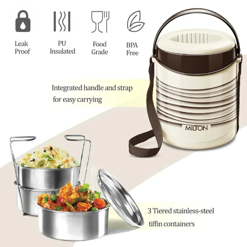 Milton Econa 3 Thermoware - Insulated Tiffin - 3 Tier - Image 5