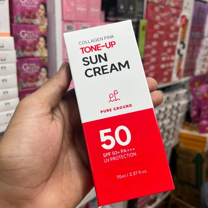 Pure Ground Collagen Pink Tone-Up Sun Cream SPF50+ 70ml