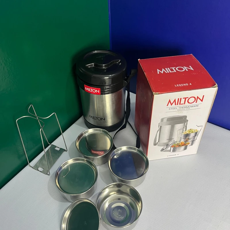 Milton Steel Thermoware Tiffin Box (4 Container) | Insulated Hot & Fresh Lunch Carrier - Image 3