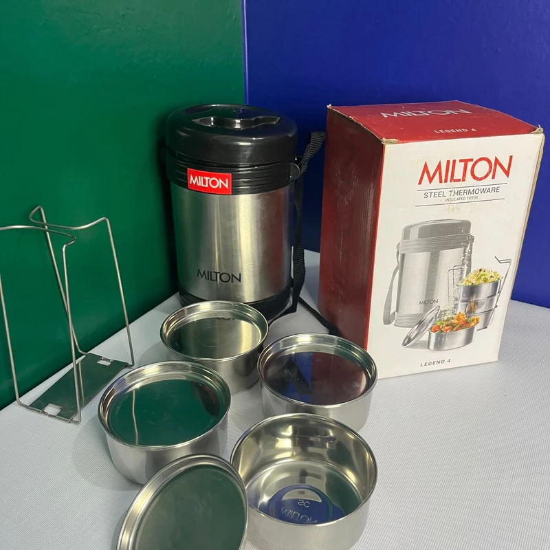 Milton Steel Thermoware Tiffin Box (4 Container) | Insulated Hot & Fresh Lunch Carrier - Image 4