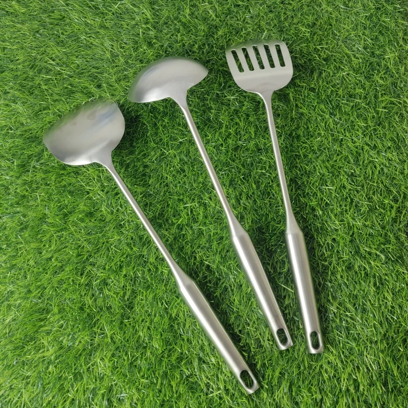 3-Piece Premium Stainless Steel Kitchen Tool Set - Spatula, Ladle, Turner