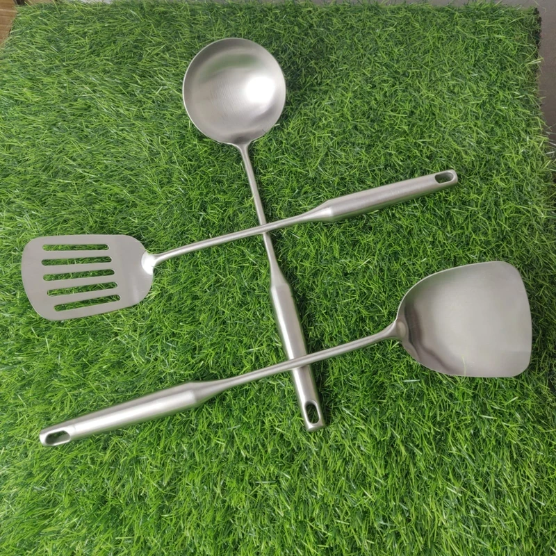 3-Piece Premium Stainless Steel Kitchen Tool Set - Spatula, Ladle, Turner - Image 3