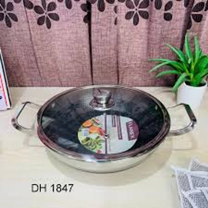 30,32,34cm wok korai Both Side honeycomb 316 Steel Grade With Lid - Image 4