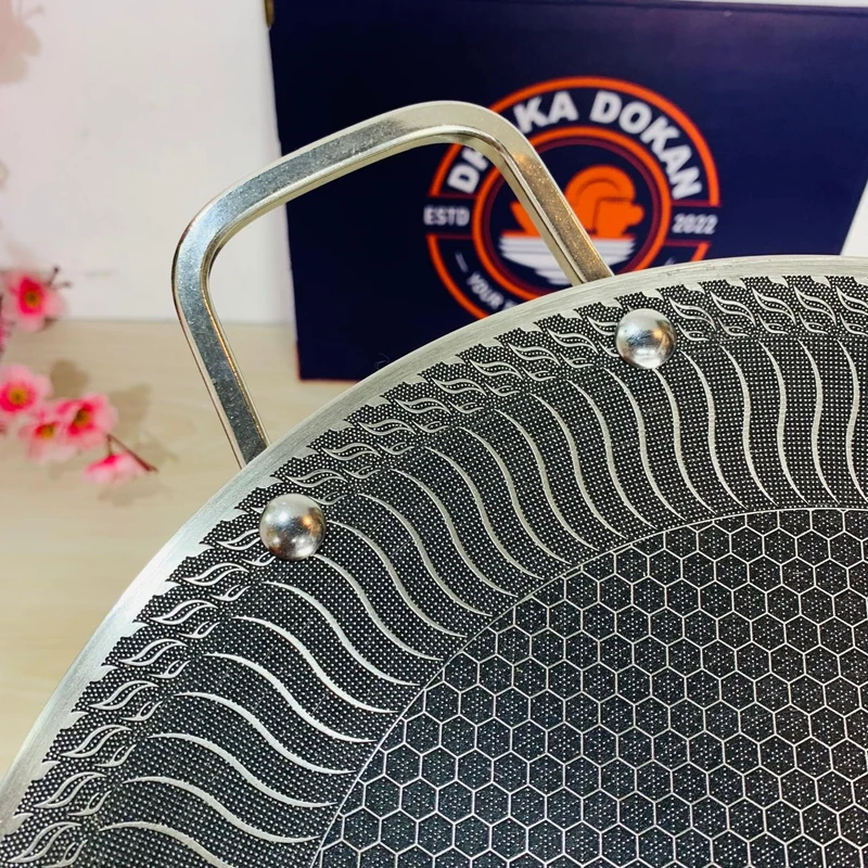 30cm(11.8" 2mm) High Quality Steel Honeycomb Tawa - Image 5