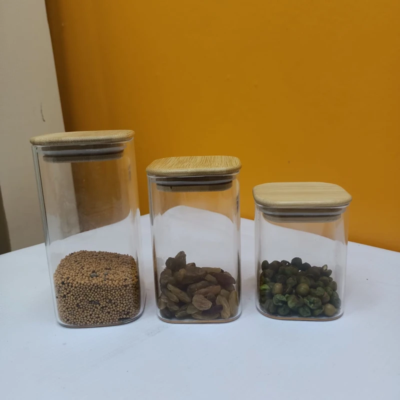Premium Glass Storage Jars with Bamboo Lids