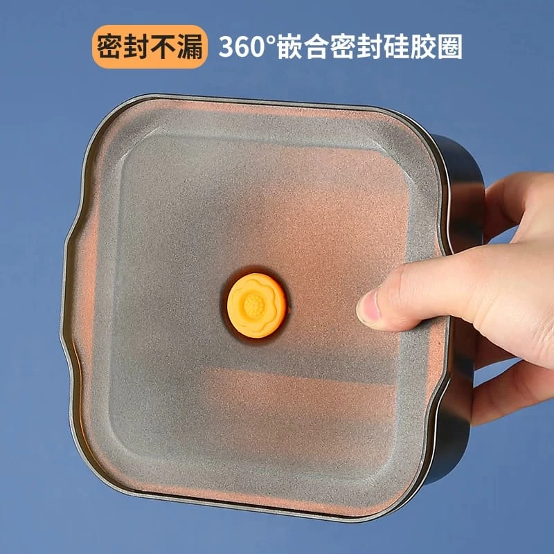 304 Stainless Steel Square Food Storage Box with Lid - Image 4