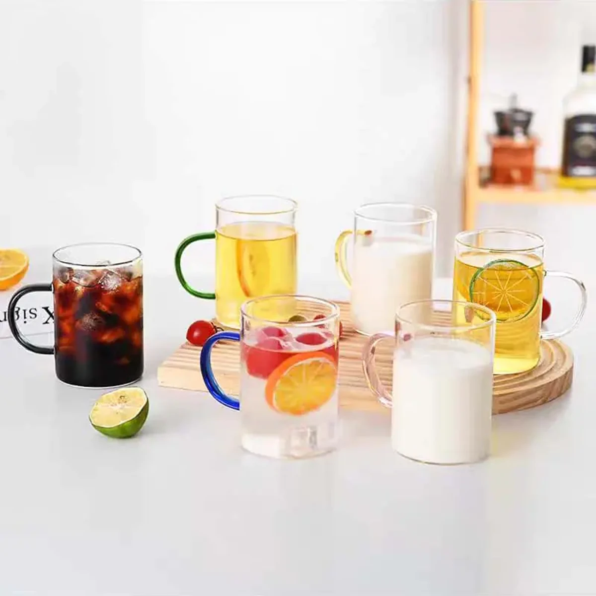 Borosilicate glass mug- 6 pcs set