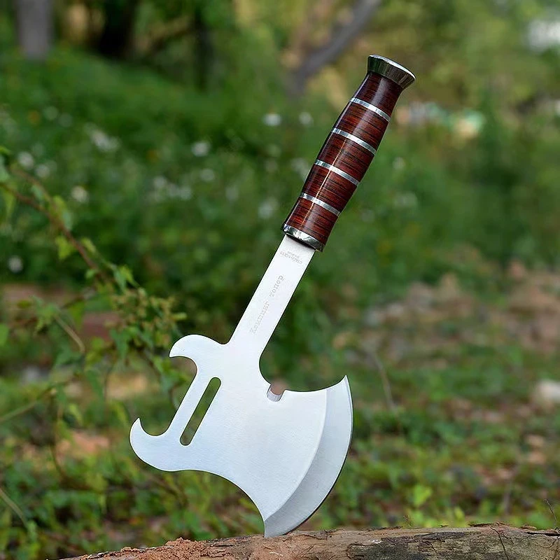 Heavy Duty Tactical Axe – Ultra Sharp Outdoor Camping & Survival Tool | Wooden Grip Handle - Image 3