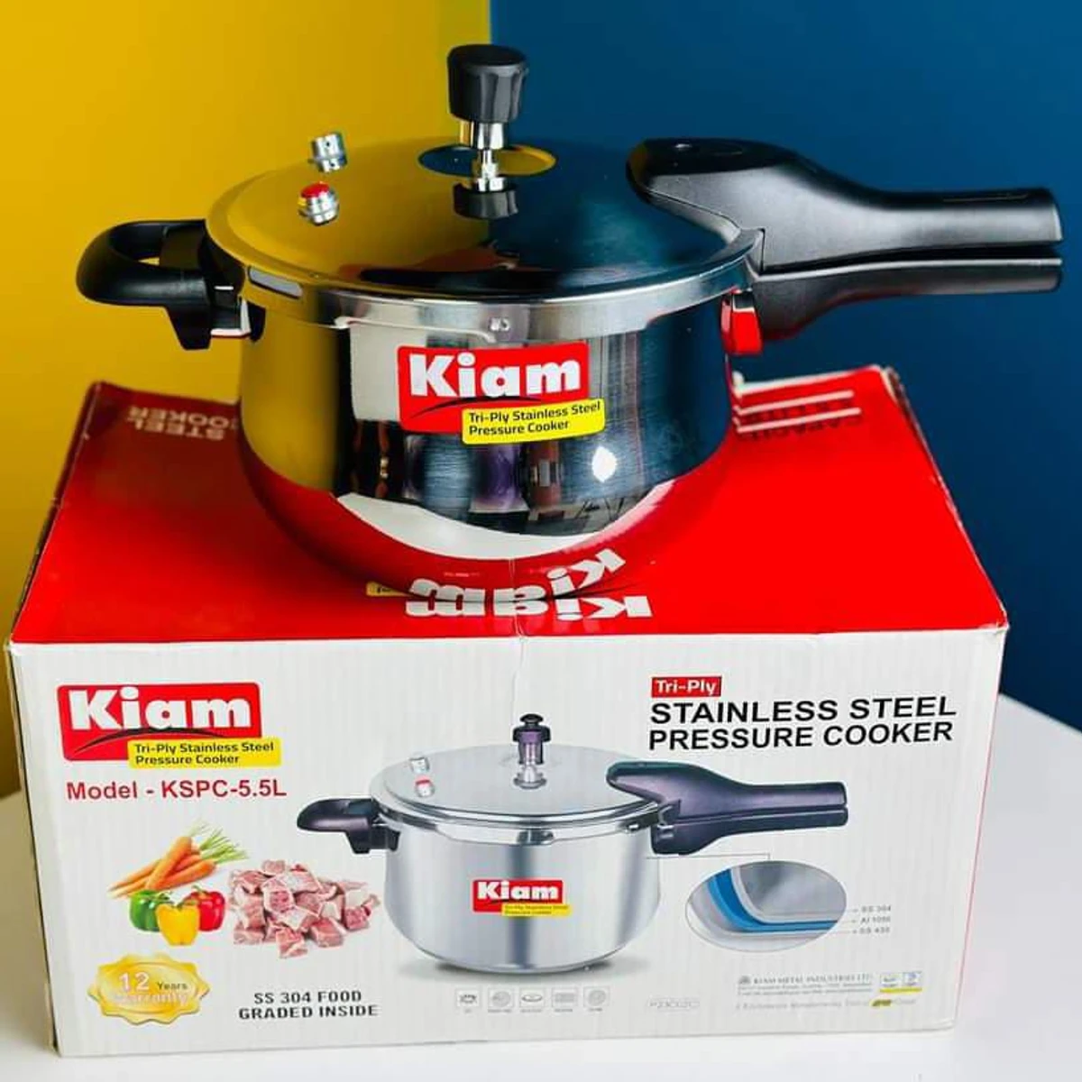 5.5liter Kiam Stainless steel Pressure cooker - Image 1