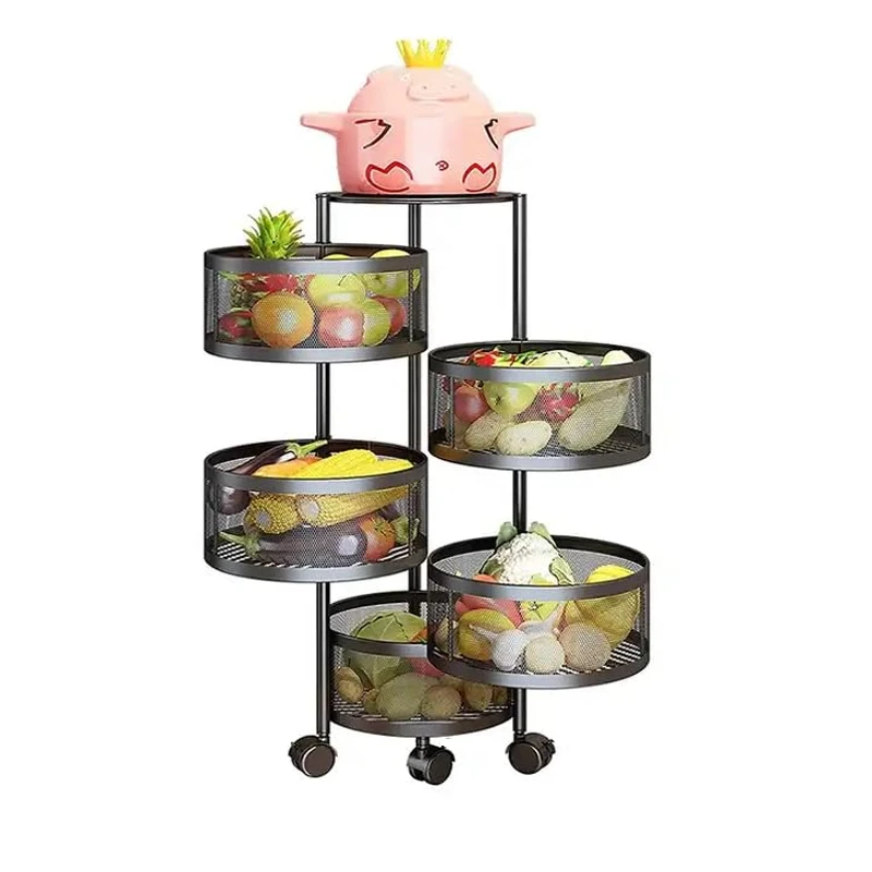 5 Layer  round vegetable basket storage rack - Image 1