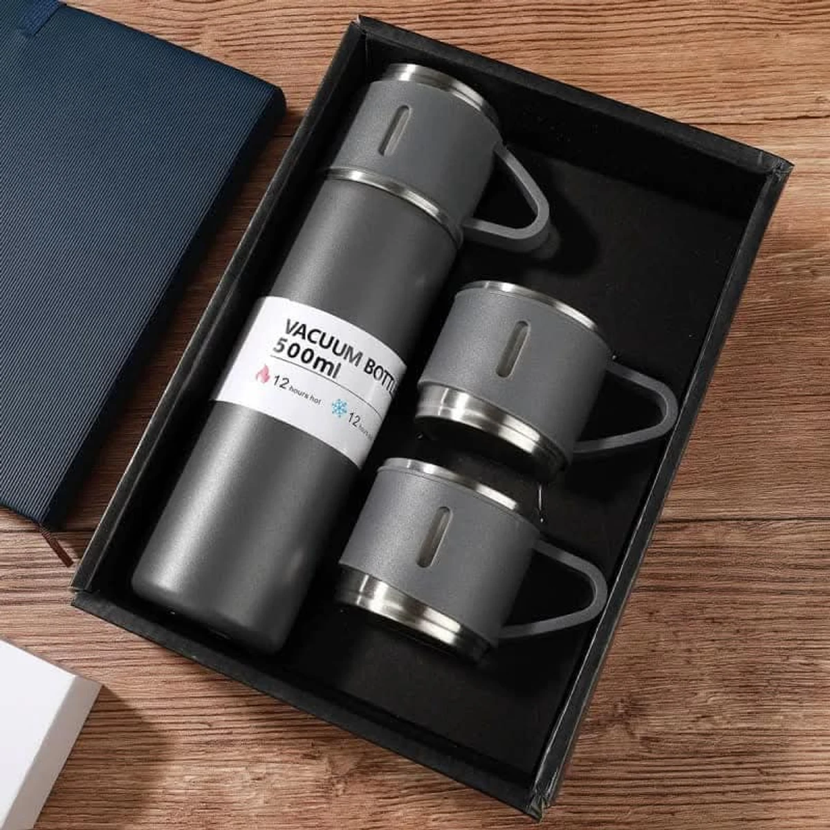 VACUUM INSULATED THERMAL FLASK {Grey}