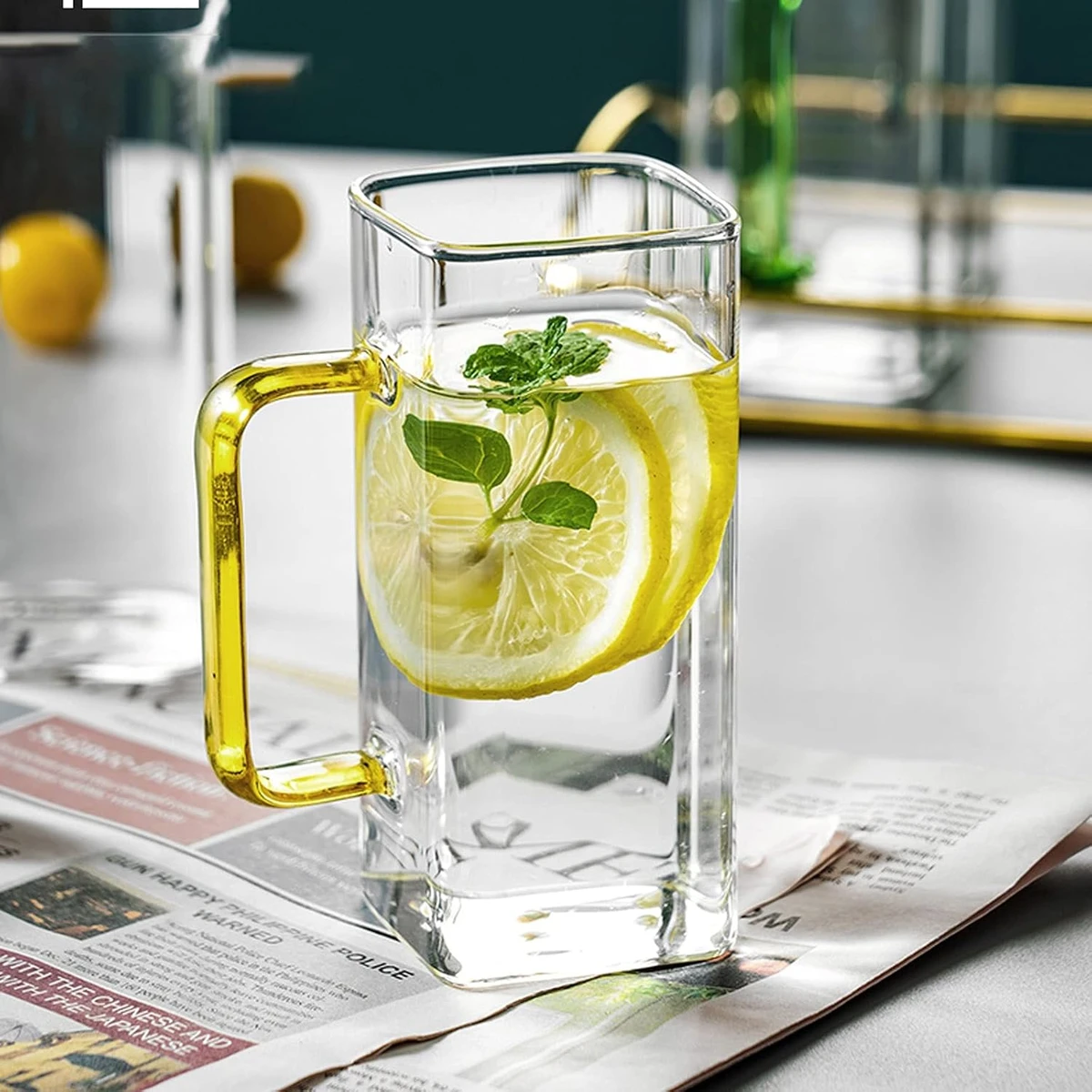 4 Pcs  Borosilicate Glass juice Mug