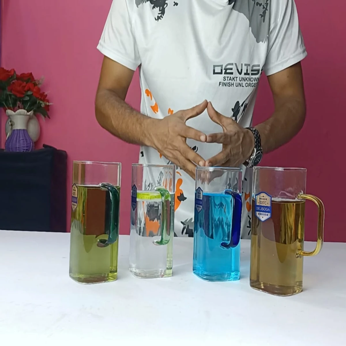 4 Pcs  Borosilicate Glass juice Mug