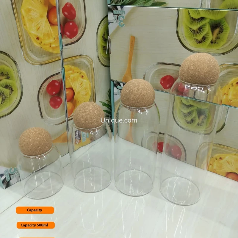 glass storage jars 4pcs set - Image 3