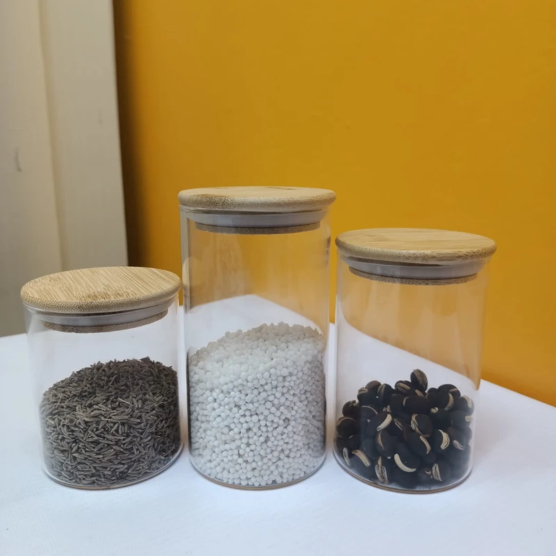 Premium Glass Storage Jars with Bamboo Lids