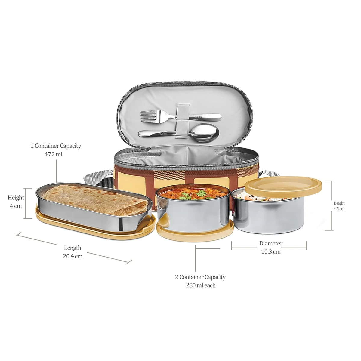 Milton Corporate Lunch 3 Stainless Steel Lunch Box - Image 4