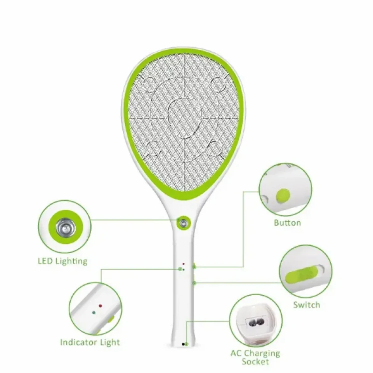 Rechargeable Mosquito Kiling Bat With Charging Cable mosquito racket - mosquito net - Image 1