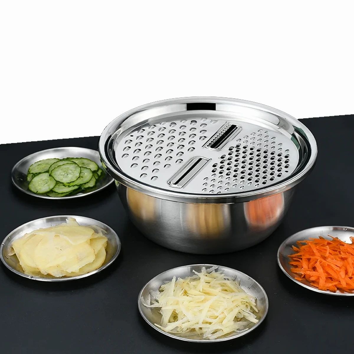 3 IN 1 VEGETABLE CUTTER WITH DRAIN BASKET - Image 2