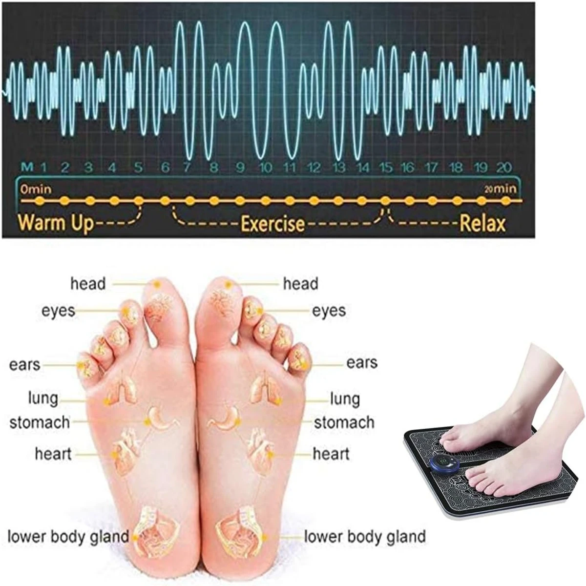 EMS Foot Massager,Folding Portable Feet Massage Machine - Image 3