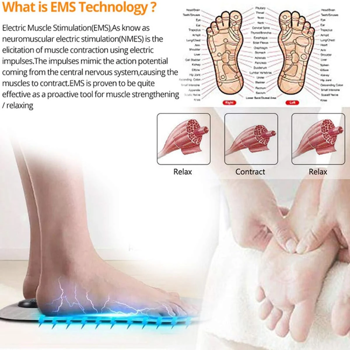 EMS Foot Massager,Folding Portable Feet Massage Machine