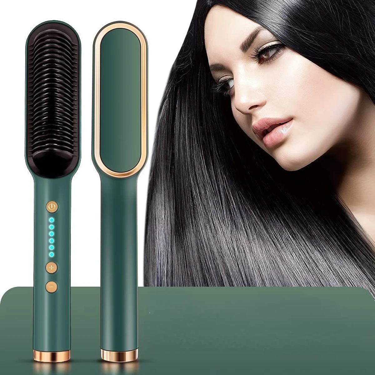 2in1 Curly Hair Straightener Straight Hair Straight Hair Splint Negative Ion Straight Hair Comb Professional Electric Hair Straightener Brush Heated Comb Straightening Combs Men - Image 2