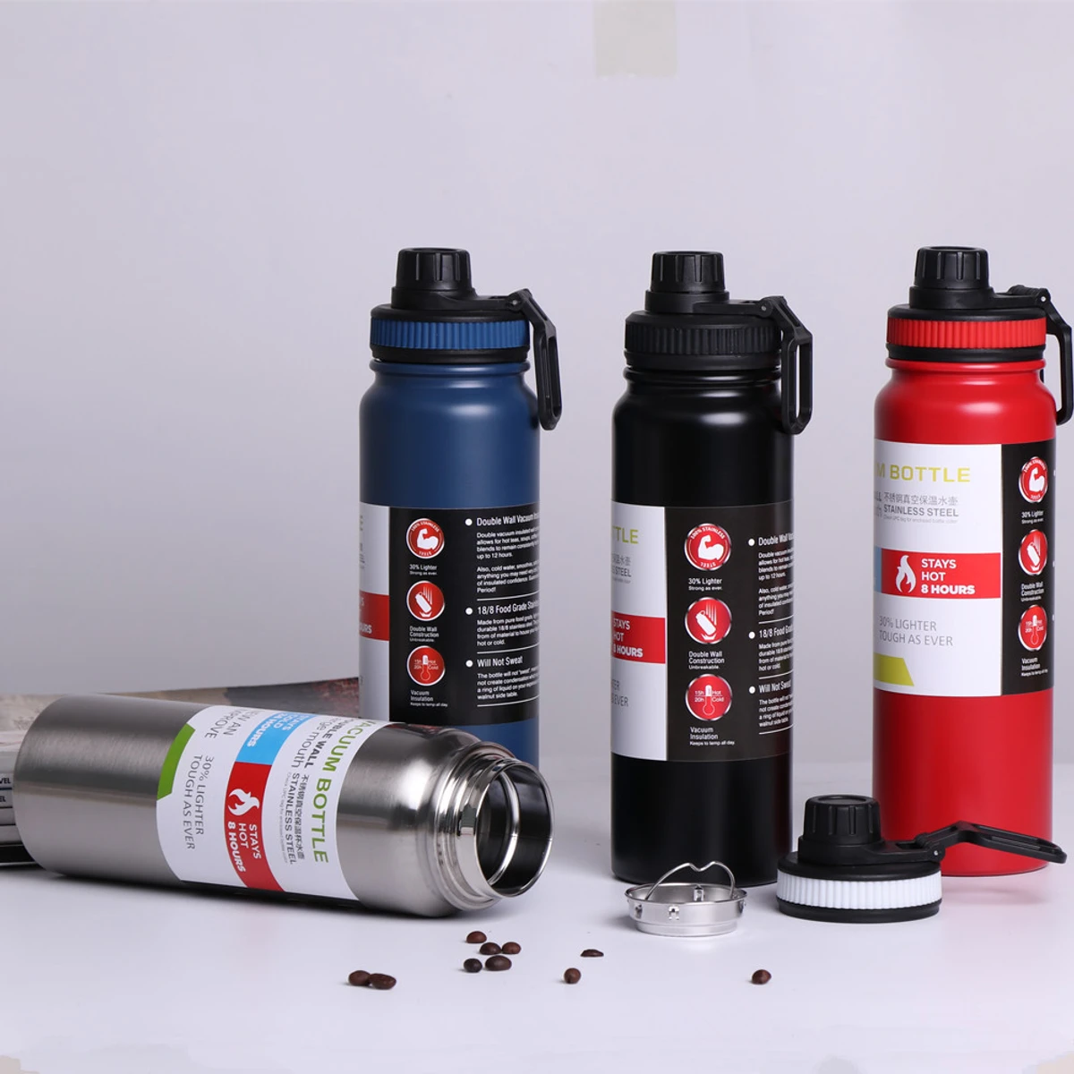 600Ml Double Wall Vacuum Insulated 304 Stainless Steel Sport Water Bottle - Stay Hydrated With 800Ml Double Wall Vacuum Insulated Sport Water Bottle