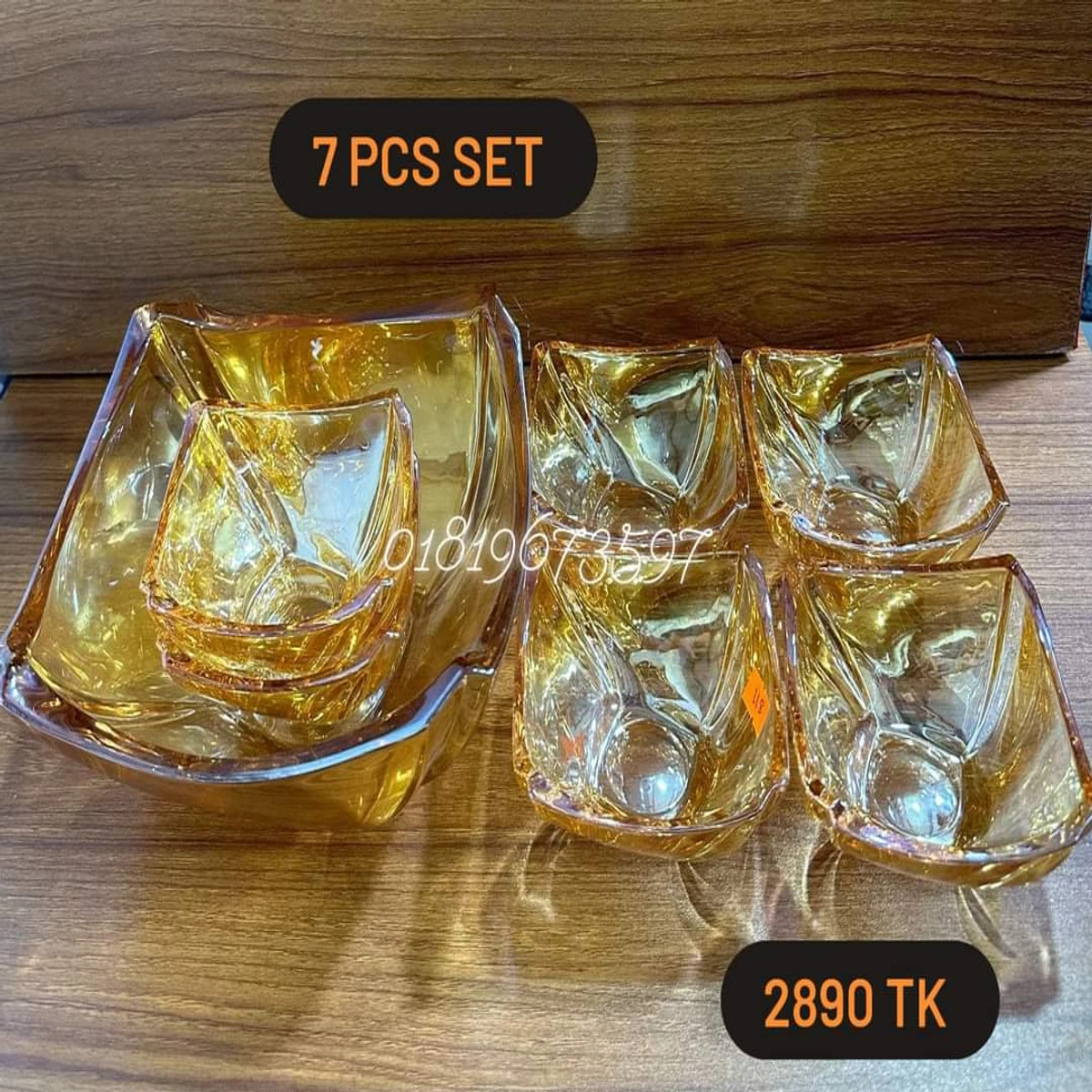 7 Pcs Glass Firni, Dessert Serving Bowl Set