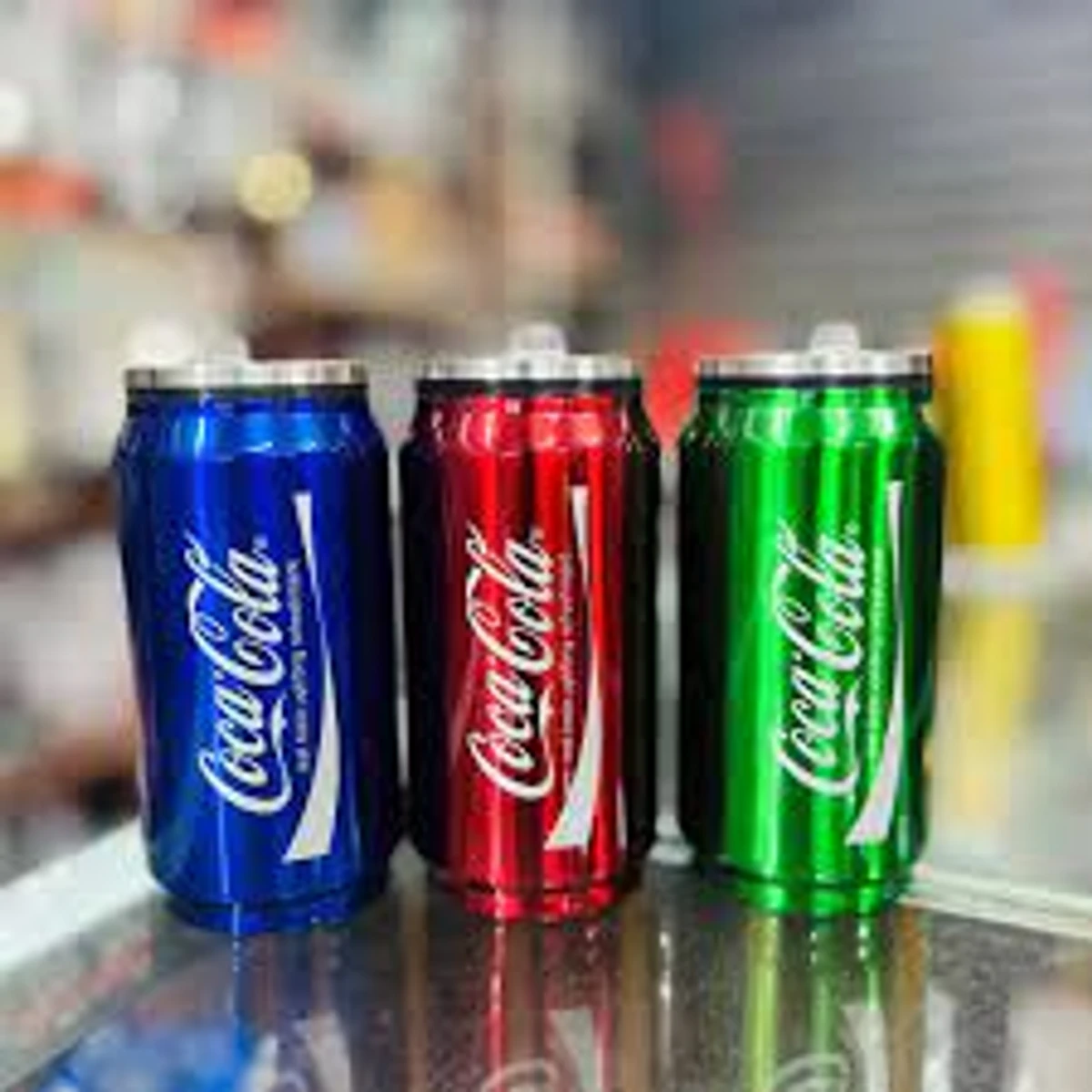 500ml Stainless Steel Coca Cola Design Water Bottle - green , red , blue