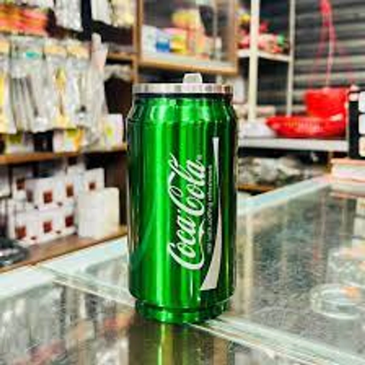 500ml Stainless Steel Coca Cola Design Water Bottle - green , red , blue - Image 3