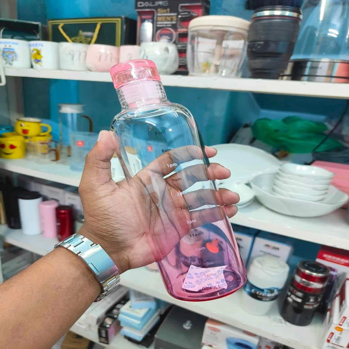 Glass Water Bottles with Times to Drink Clear Water Bottle Aesthetic for School - Image 4