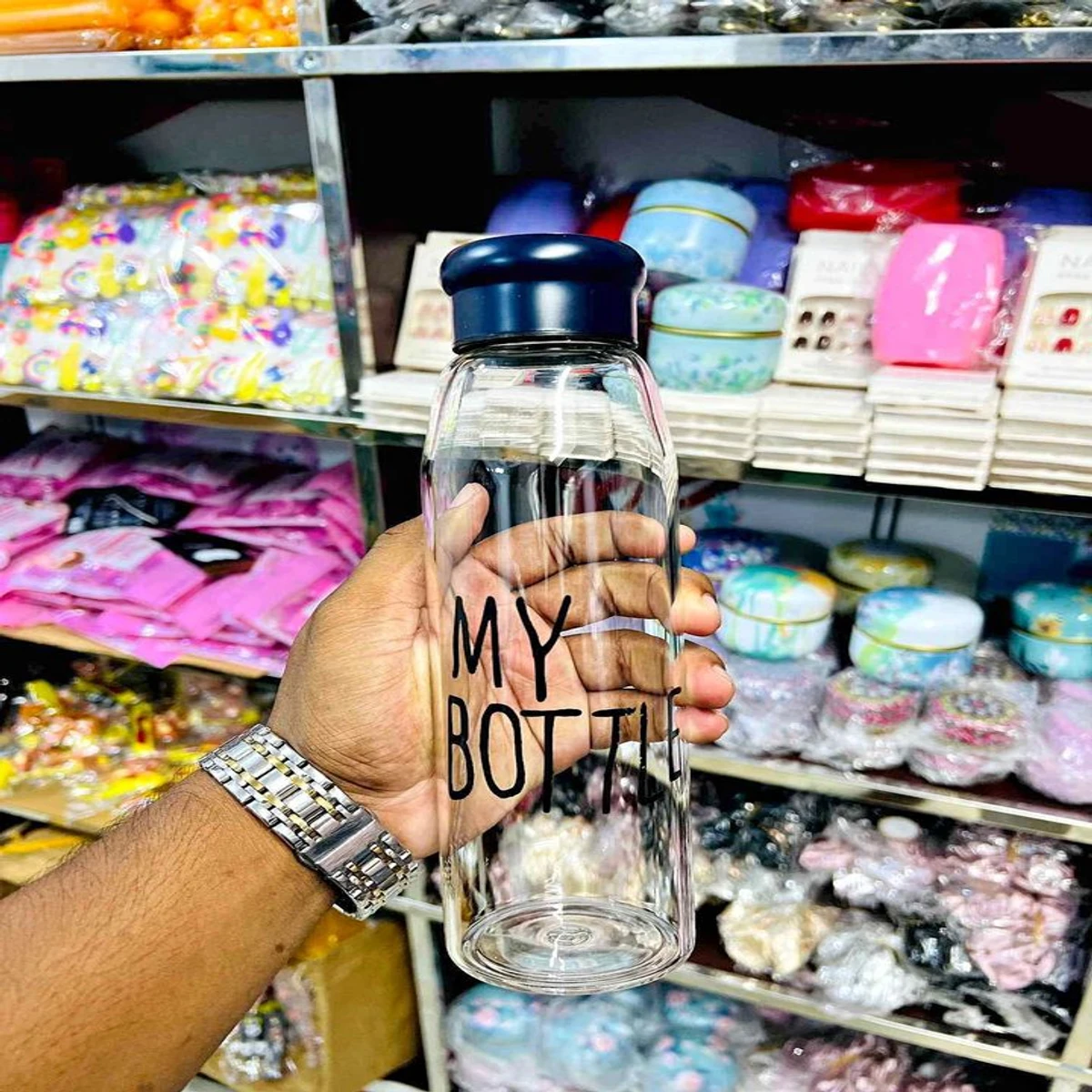 Glass Water Bottles with Times to Drink Clear Water Bottle Aesthetic for School - Image 9