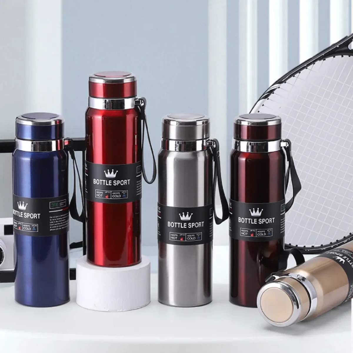 Travel bottle Stainless steel water bottle 1000 ml / thermos bottle for cold water / thermos bottle for hot water