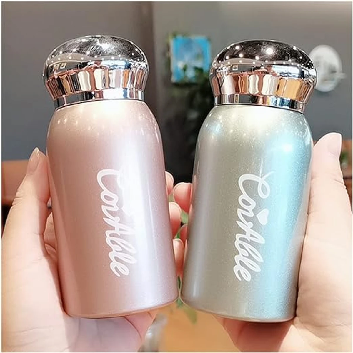 260ml Pocket Stainless Steel Vacuum Flask Thermos Coffee Mug Water Bottle For Girls Tumbler Portable Tea Coffee Thermal Cup