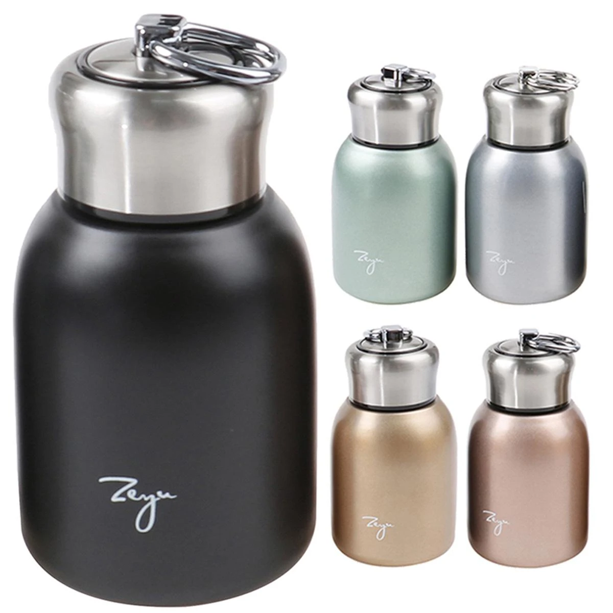 300ml Leakproof Portable Modern Thermal Drinking Bottle Thermal Flasks MIni Lightweight Stainless Steel Water Bottle for Kids Men Women Home Office School - Image 2