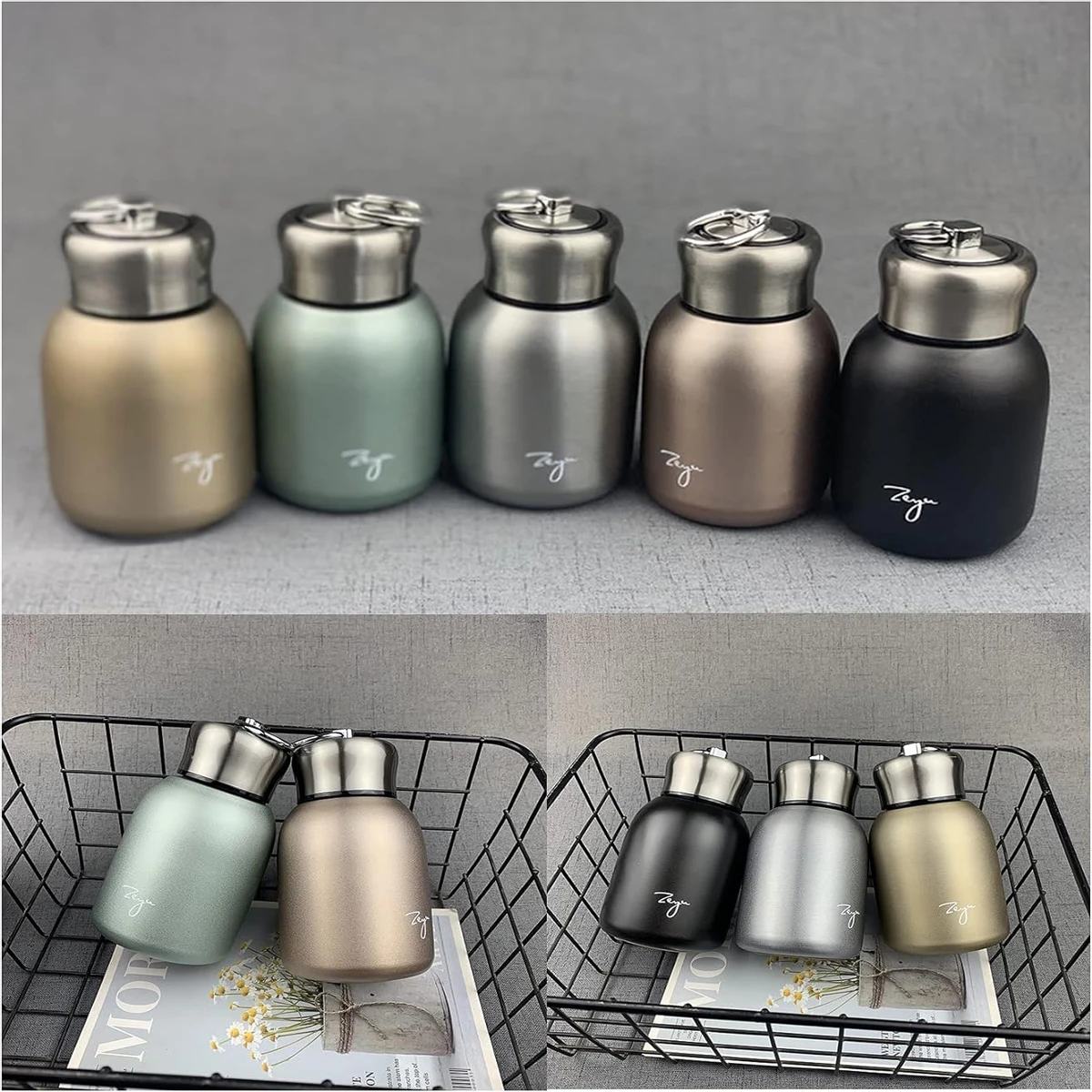 300ml Leakproof Portable Modern Thermal Drinking Bottle Thermal Flasks MIni Lightweight Stainless Steel Water Bottle for Kids Men Women Home Office School