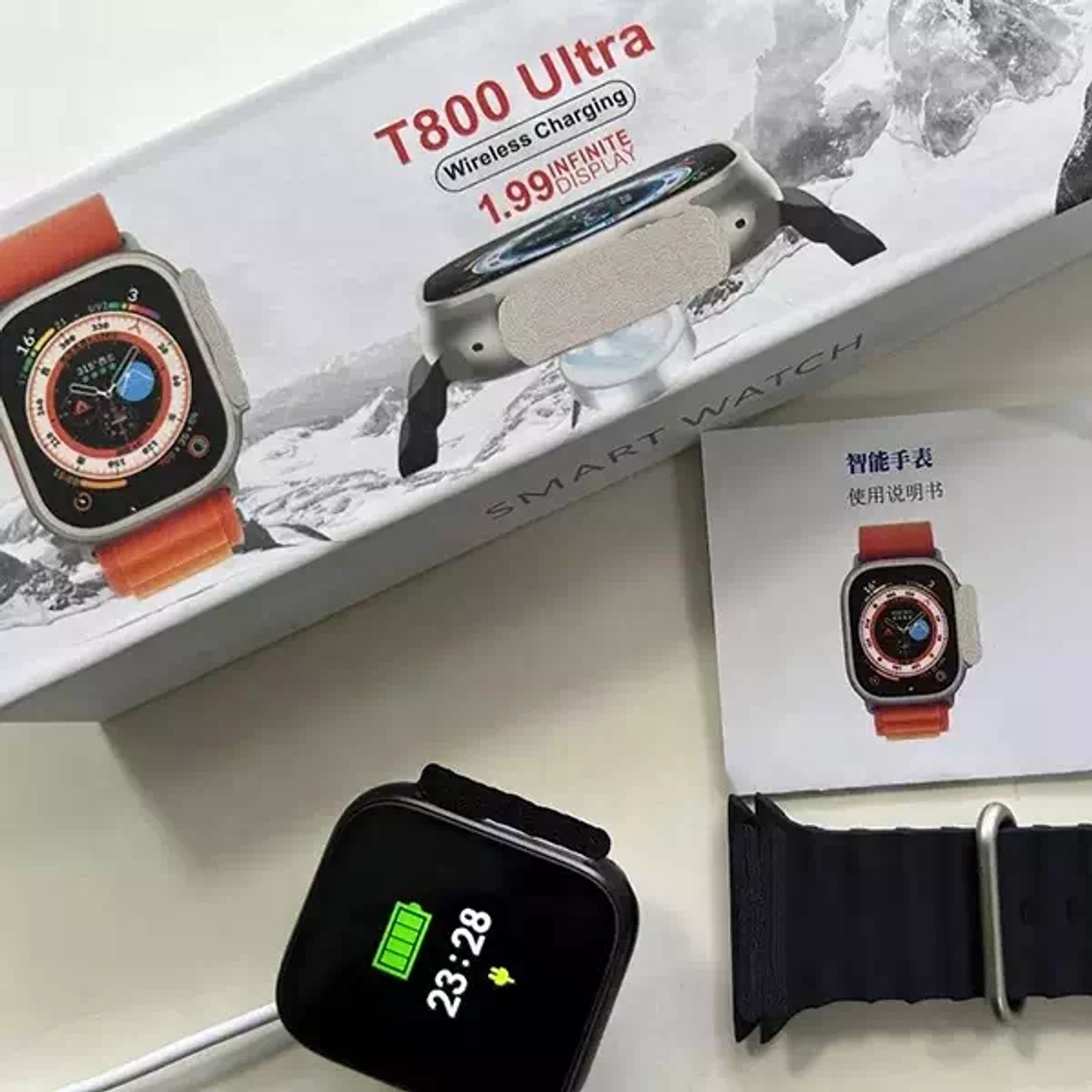 Ultra Smartwatch T800 1.99'' Full Touch HD Screen Men Watch IP67 Waterproof Bluetooth Call Sleep Monitoring Women Smart Watch Wireless Charging - Image 5