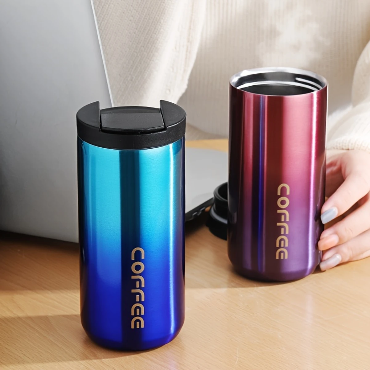 500 ml Fashion Coffee Cup Mug Bottle hot and cold - Image 5