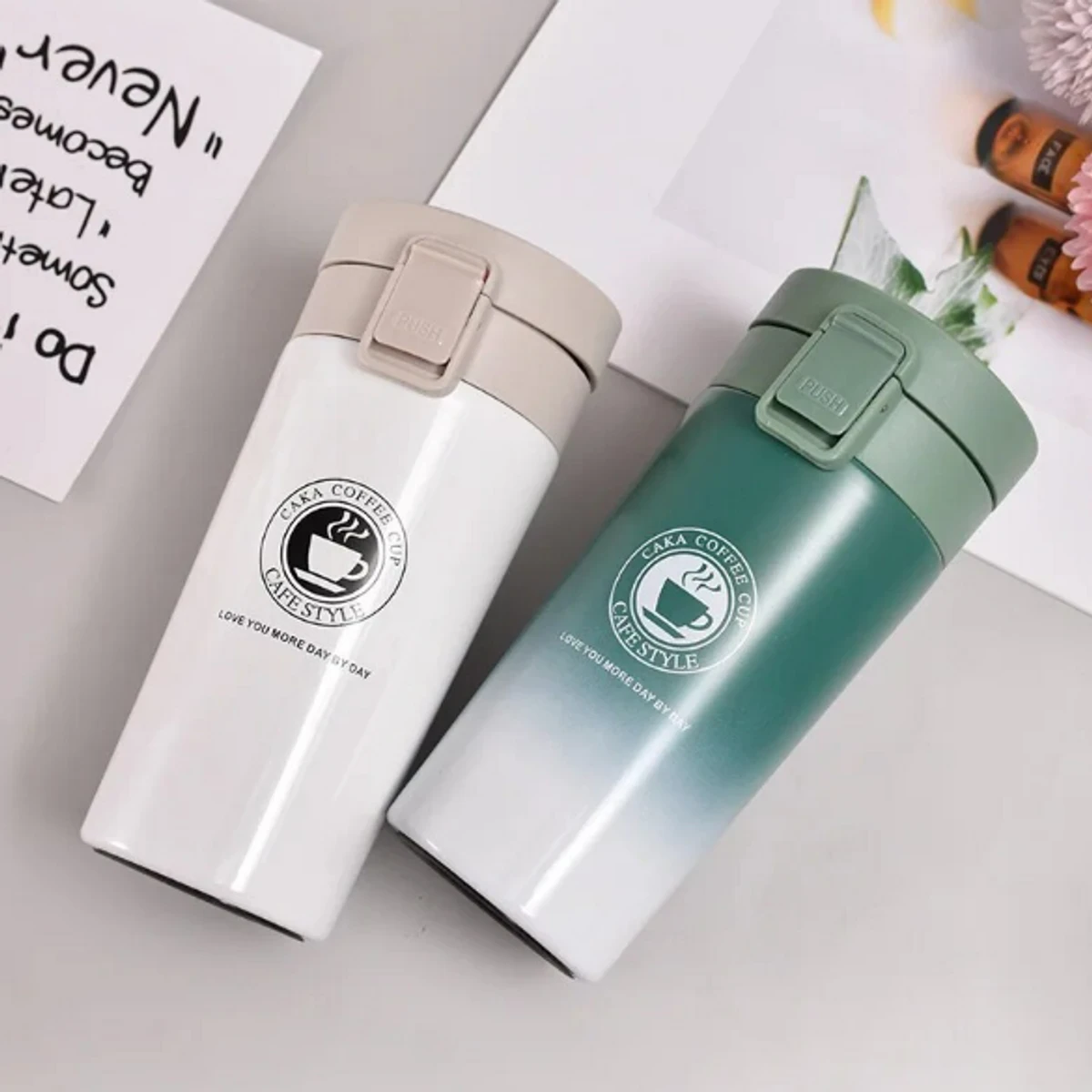 Stainless Steel Coffee Mug Bouncing Feature Portable Business Gifts Car Coffee Cup Water Bottle Vacuum Insulated Bottle - Image 4