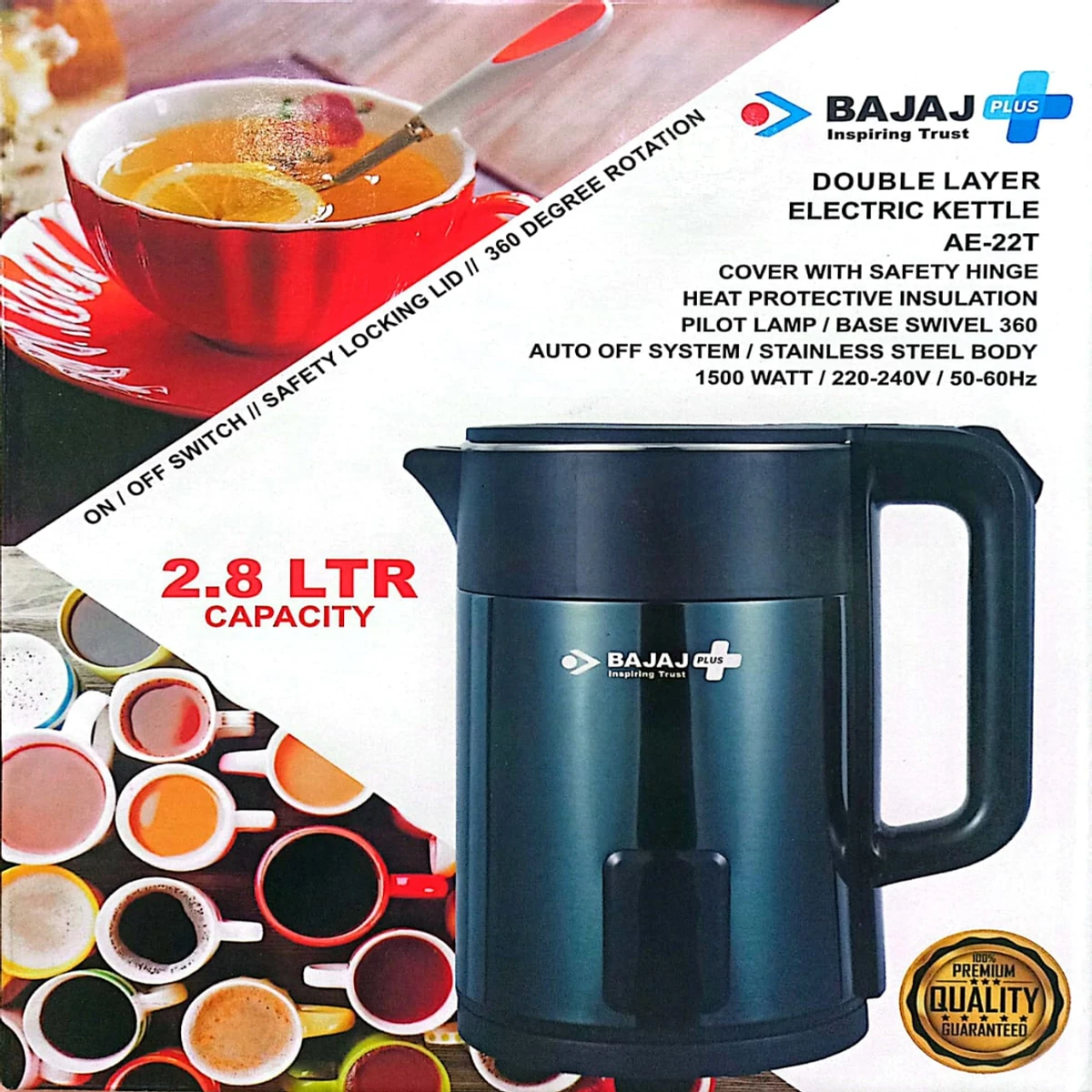 2.8L Double layer bajaj electric kettle