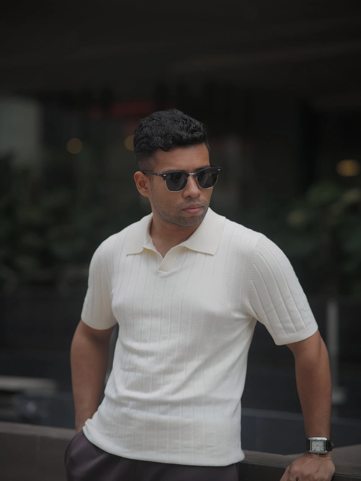 Off White/Cream Old Money Polo - Image 3