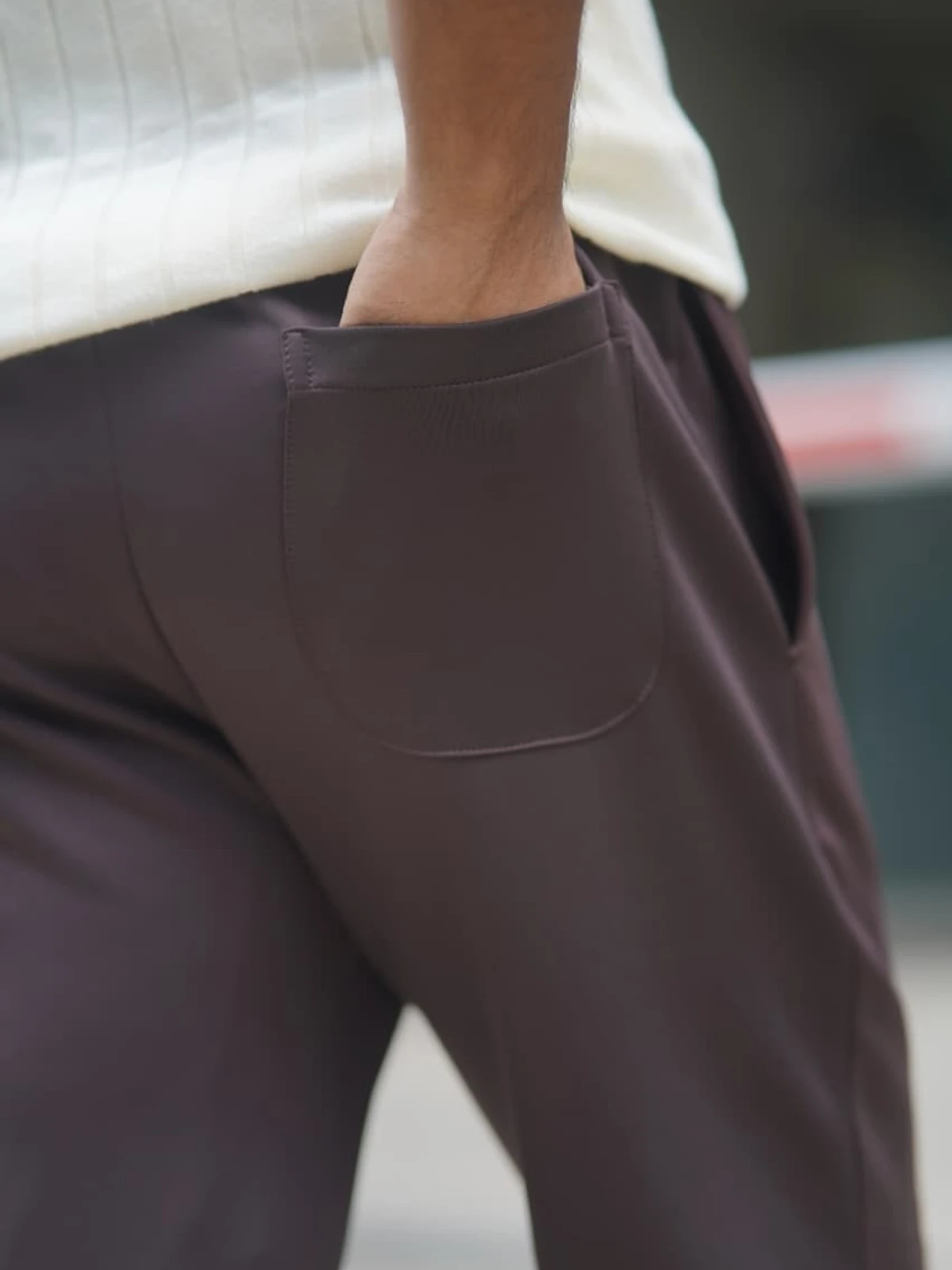 Deep Coffee - Imported China Fabrics Semi Baggy Trouser - Image 3