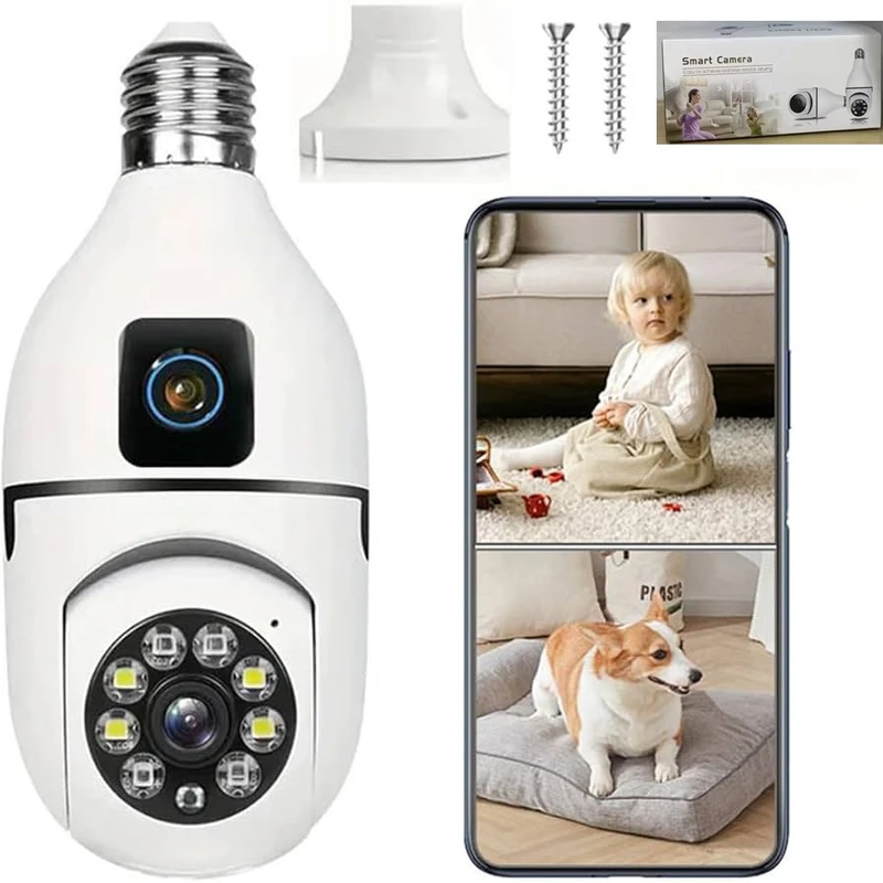 V380 Bulb IP Camera 360 degree Rotation WIFI IP Camera With Night Vision Model MX500 Bulb Camera 5 MP HD Wireless Security Camera