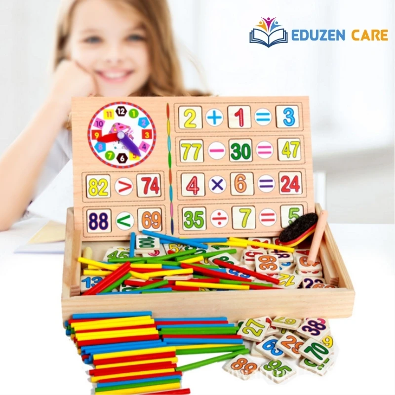 Mathematic Intelligence Box || Kids Educational Math Toys with Counting Rods Wooden Counting Sticks